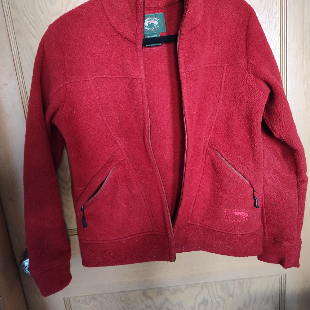 Cozy Red Fleece Utility Jacket